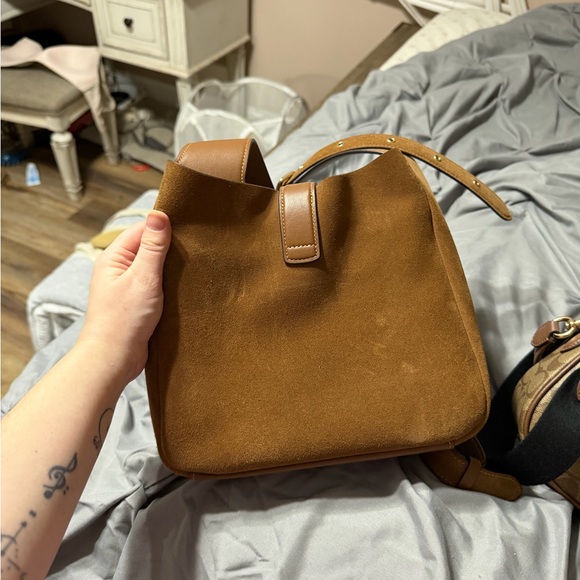 Coach Tan Suede Shoulder Bag - Picture 2 of 4